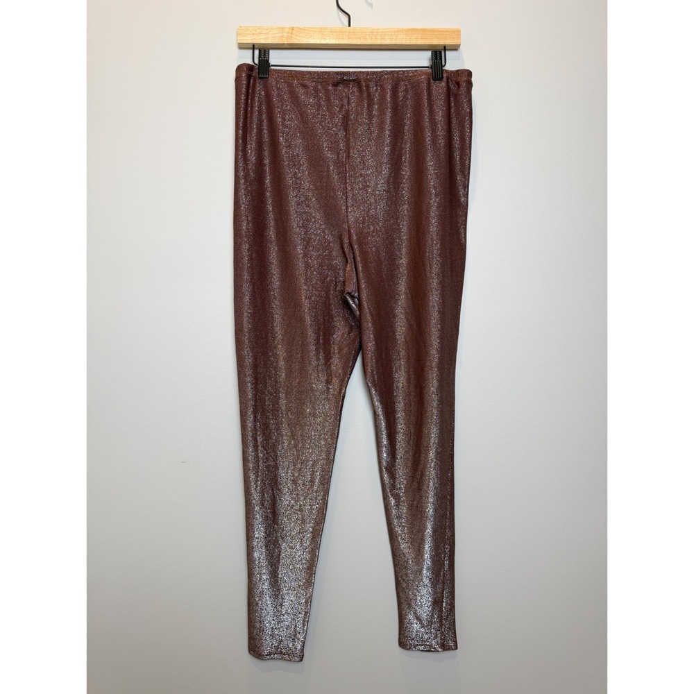 NWT SKIMS XL Cocoa Brown Sparkle Glitter Stretch Leggings High Rise Stretch - Picture 2 of 13